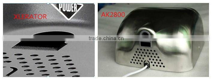 UL CE RoHs Steel Metal automatic high speed jet air hand dryer for bathroom