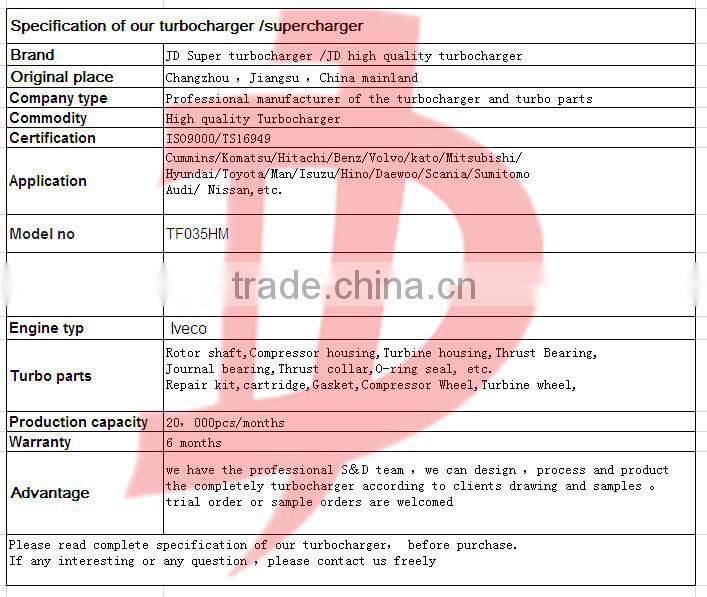 IVECO Turbolader TF035HM / IvecoTurbocharger 53149886445