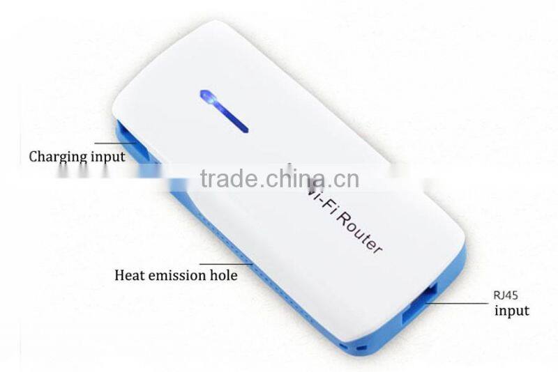2016 New 5 in 1 Mini 150Mbps 3G WIFI Mobile Wireless Router Hotspot 1800mAh Power Bank With Sim Card Slot