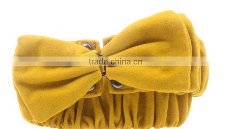 European and America fashion ladies and women bowknot lint cloth elastric wide waist belt