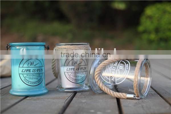 flowersea hot selling decor home colorful large candle holder glass jar