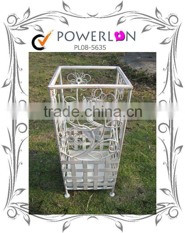 Design Classic Antique Wrough Iron Umbrella Stand Storage Holder Ornament For Garden Decoration TS05 G00 C00 X00 PL08-5636