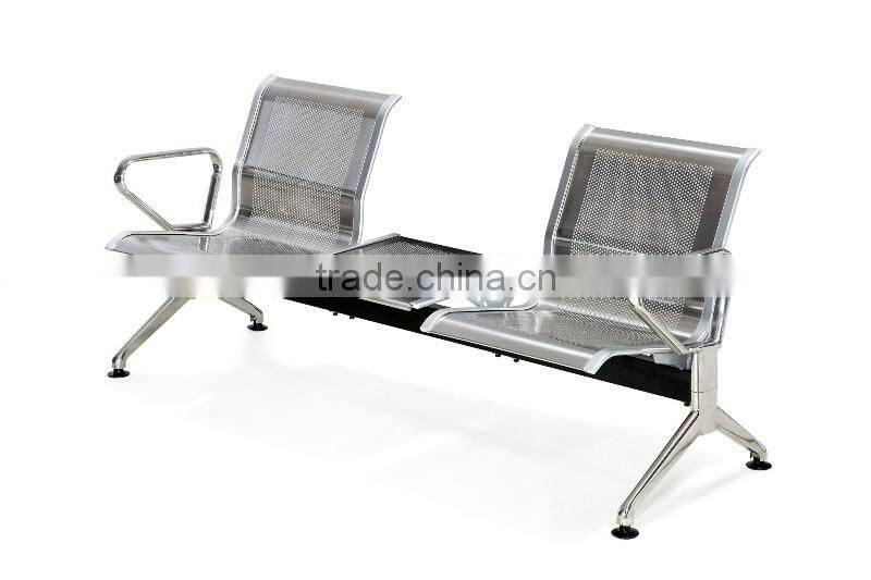 High quality stainless steel office reception room waiting chairs with table for sale