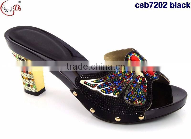 csb7202 butterfly pattern shining material women shoes for party evening Italy shoes matching purse fashion single shoes