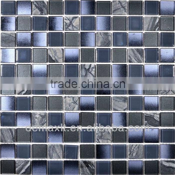 wall decoration material stone mixed glass mosaic tile