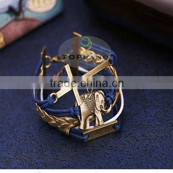 Top quality handmade jewelry new hot-selling design vintage braided leather bracelet for men