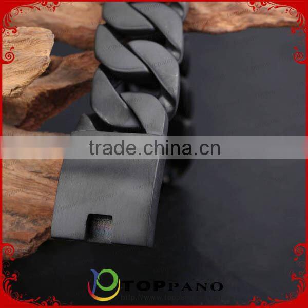 Fashion stainless steel chain jewelry plated gun black motorcyc chain bracelet stainless steel mess men chain bracelet for sale