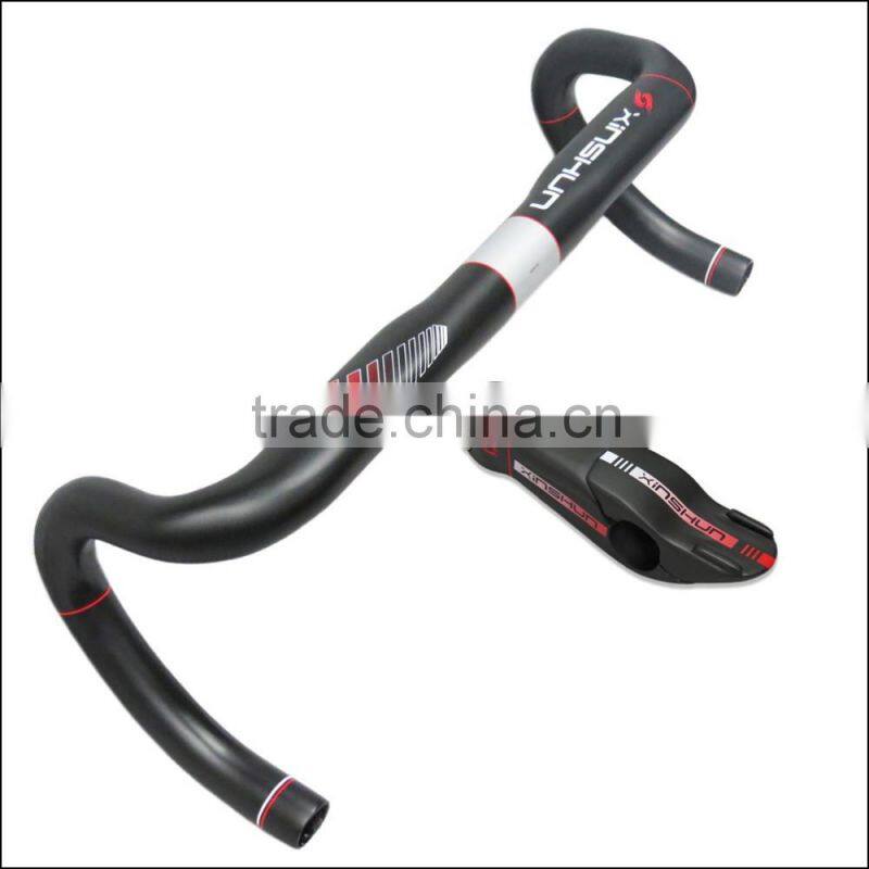 2016 xinshun mountain bikes carbon handlebar mtb road bike accessories bicycle parts grips with stem BH2212