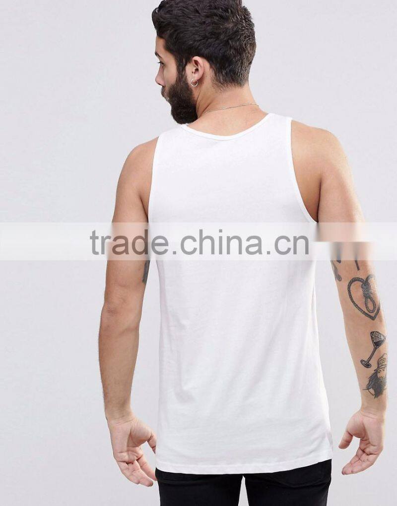 Daijun OEM fashion pocket white summer slim fit mens tank top