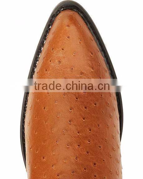 black wine brown smooth leather fancy stitched western Ostrich print cowboy boots wholesale