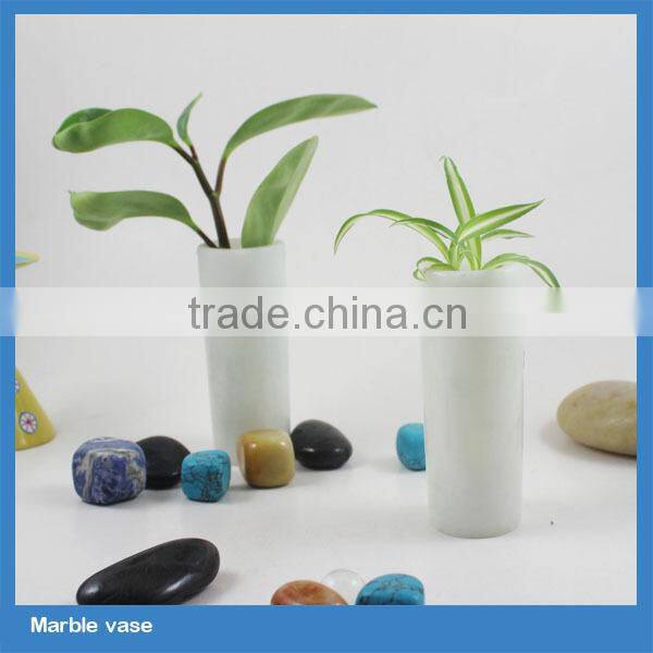 small cheap handmade white marble plant/flower vases for livingroom