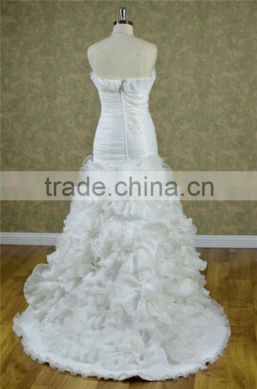 2014 New arrive layer ruffle mermaid fishtail wedding dress wholesale dress