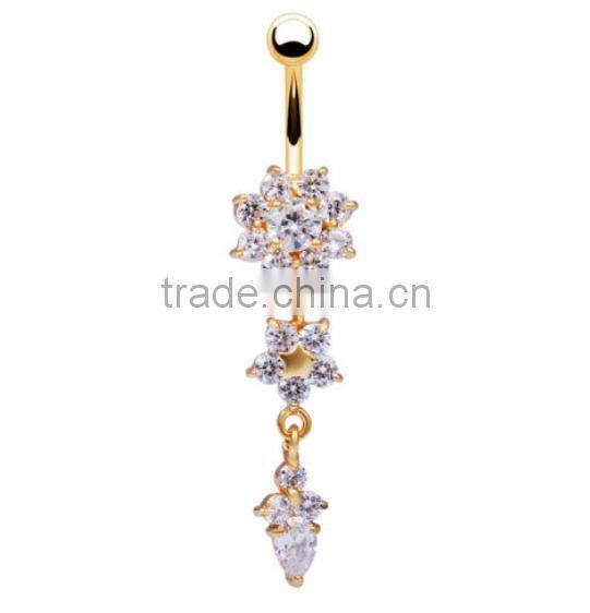Women Hot Sex Nickel Free Zircon Belly Button Ring
