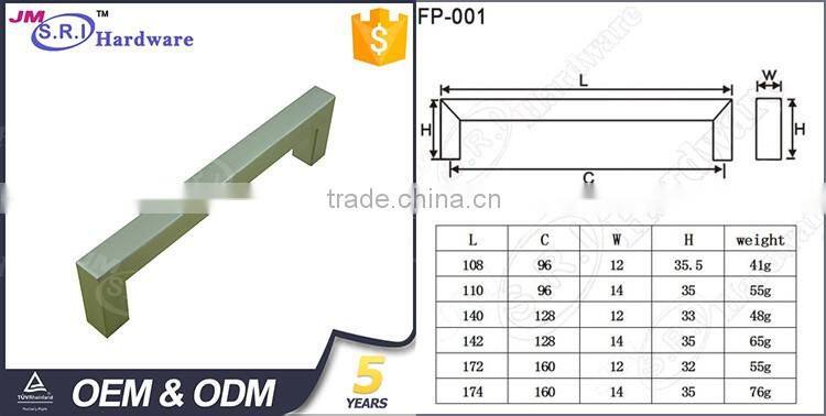 Modern popular square stainless steel furniture cabinet handle