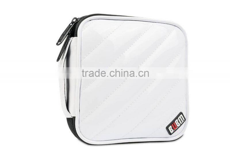 PU leather White Square CD bag,DVD VCD Case,Cute CD case
