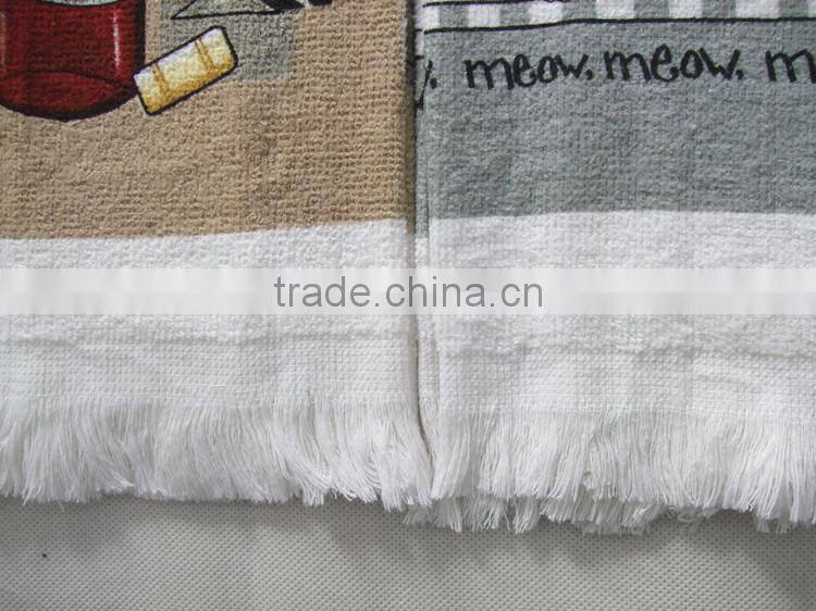 silk screen pigment custom kitchen towel cotton tea towel christmas design