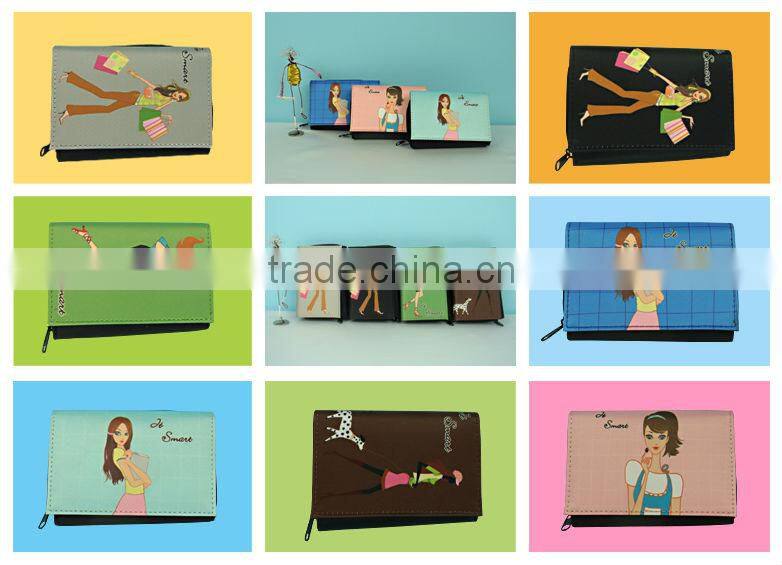 JSMART folded wallet artistic drawing digital printing custom photo bag sublimation