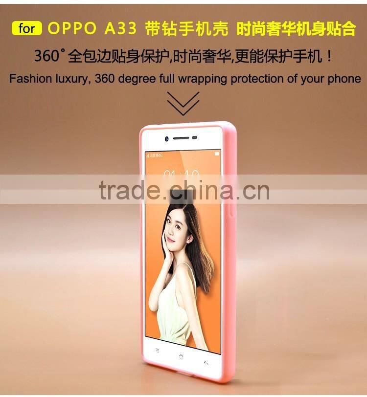 Luxury Perfume Series Printing With Diamond Ring Bracket TPU+PC Phone Case For Oppo A33