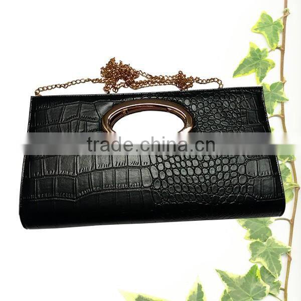Luxury style crocodile genuine leather single shoulder bag with chain shoulder for women