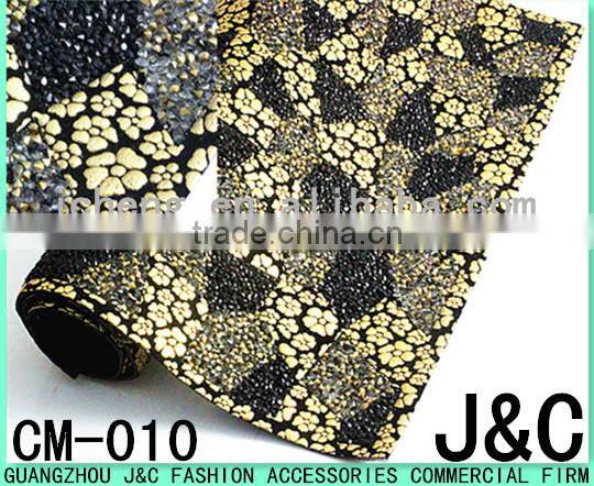 24 * 40mm acrylic gold Rhinestone Mesh