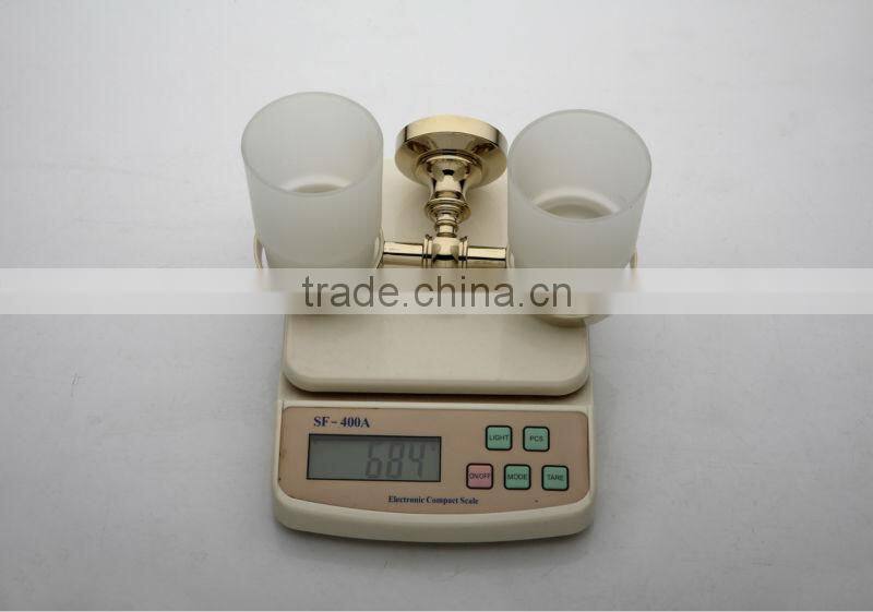2014 Paris Design Glass One Cup Golden Tumbler Holder for Bathroom Collections