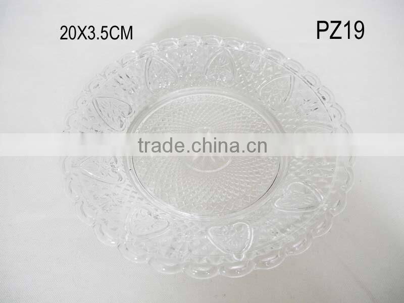 Embossed food glass dish tableware for Europe