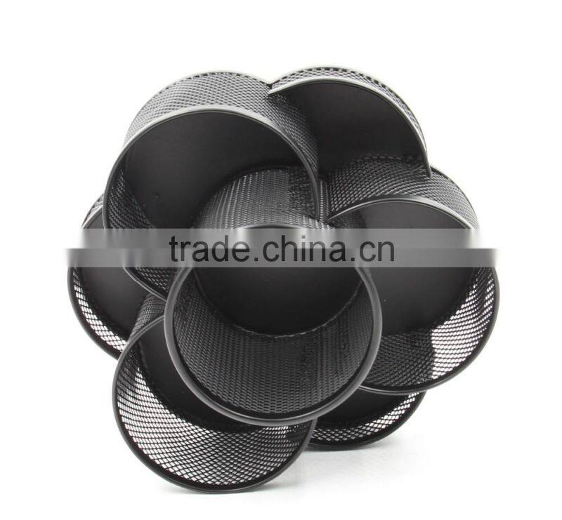 China factory made desktop fancy custom rotating metal mesh pen holder