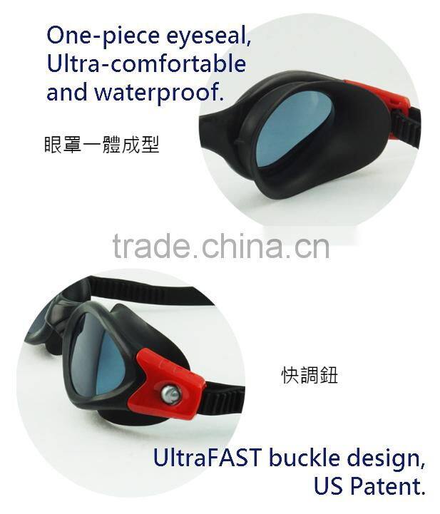 Pacific - CP lens Silicone Strap Ironman one piece Swimming Goggles Anti-fog Adult