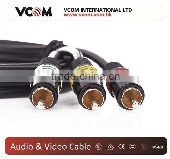 2015 Top Selling RCA Cable 1.8m 3RCA Jacks to 3RCA Jacks