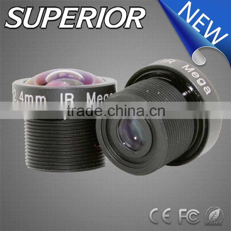 cn Superior 2015 hot high resolution fixed megapixel m12 2.4mm micro camera lens