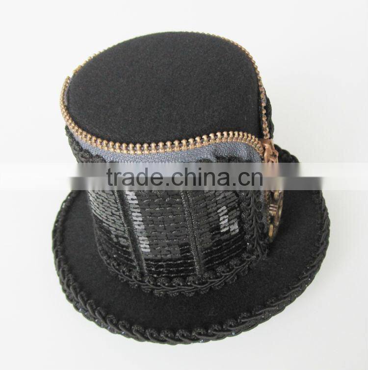 MYLOVE black gothic top hat zipper women hairpin MLGM024