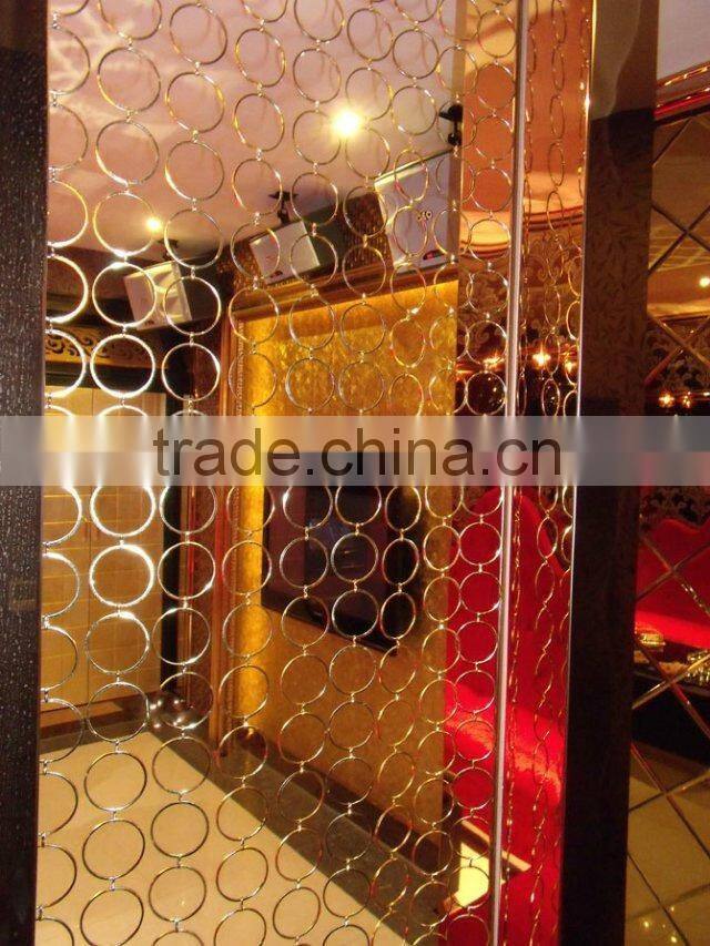 Decorative stainless screen ring mesh for room divider