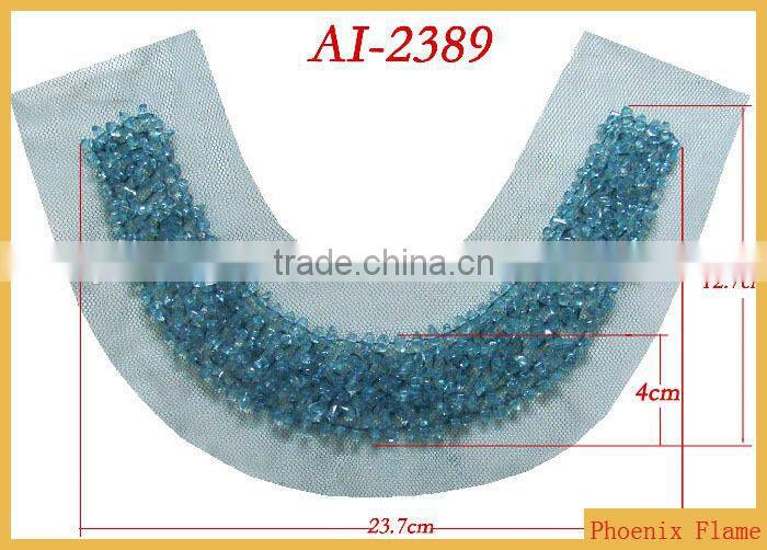 Bluesky crystal diamond beaded applique AI-2389