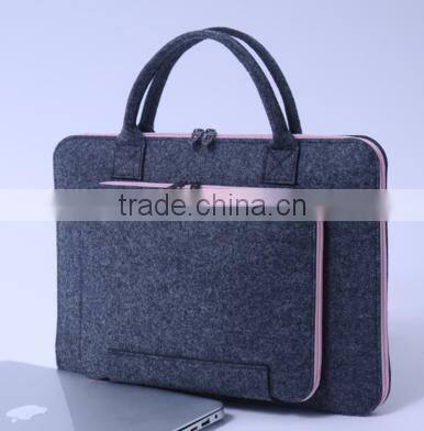Wholesale 2016 briefcase ,fashion felt office bag(LAP16-005)