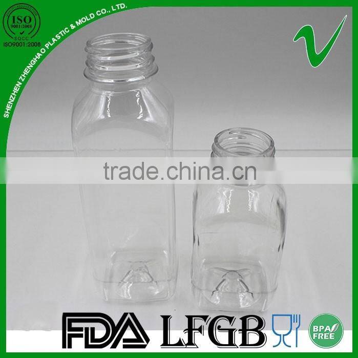 empty colod beverage clear PET fruits juice bottle with food grade