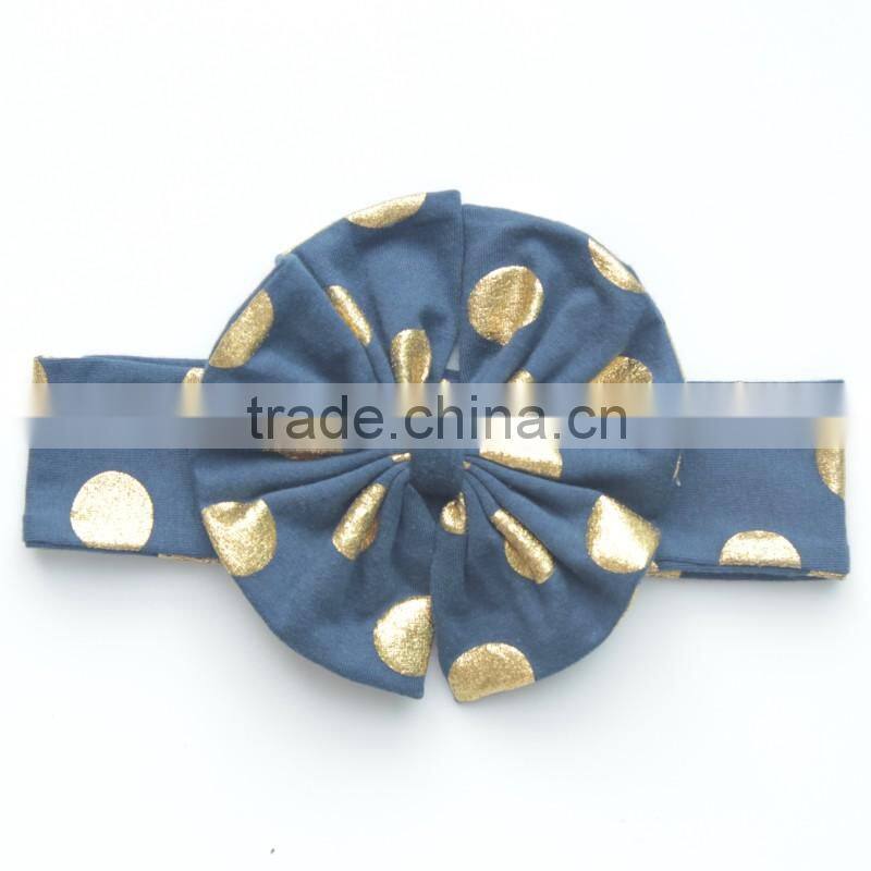 Kapu art & craft firm wholesale top big bow headband boutique elastic leopard hairband for baby girls