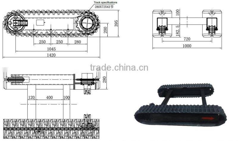 Rubber crawler track undercarriage