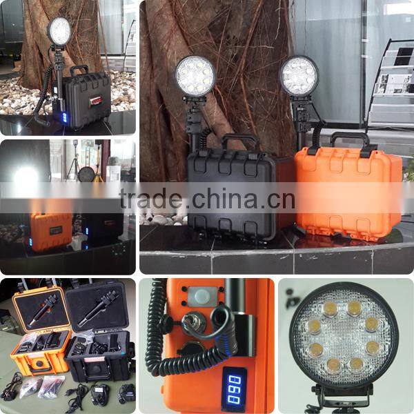 remote area led work ligh rechargeable led flood light 24w rotating search light