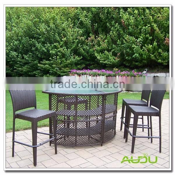 Outdoor Furniture Bar Chair Table/Outdoor Use 4 Pieces Bar Chair With Table