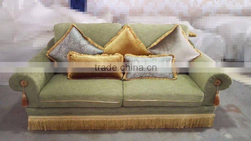 Elegant Green Upholstery Sofa, Classic Wooden Three Seater Sofa Couch, Comfort Living Room Chesterfield Sofa