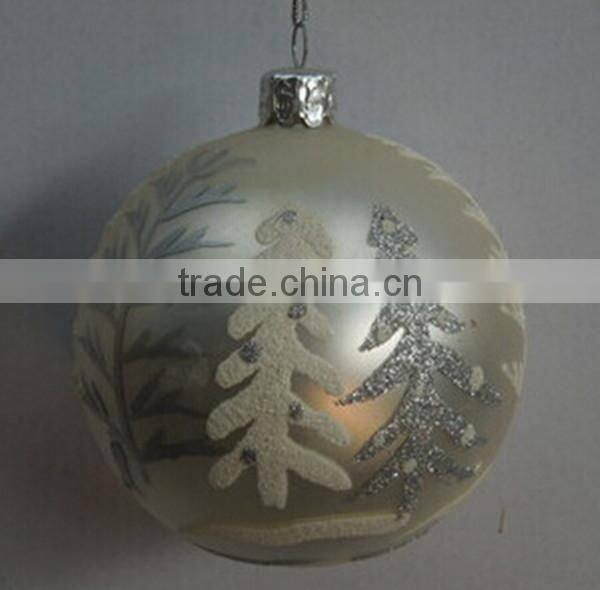 2016 Christmas ball decoration Christmas trees glass pendant Christmas festive supplies Coloured drawing ball