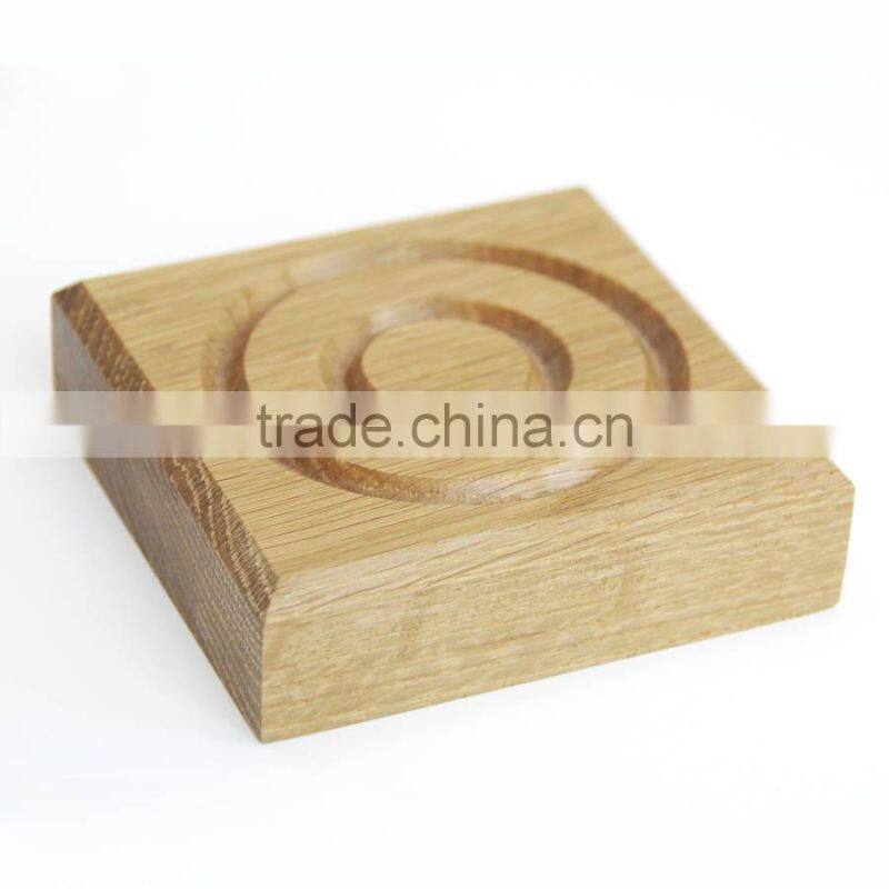 High Quality Wooden Coaster with Groove Wooden Trivet Original Oak Coaster Customerize Wooden Tea Cup Mat
