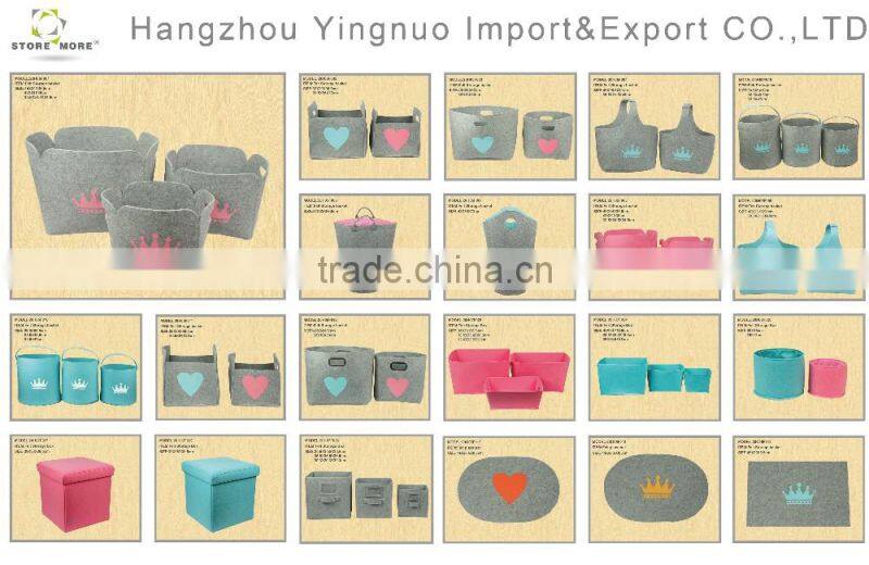 Store More Heart Thick Round Oval Grey Felt Placemats