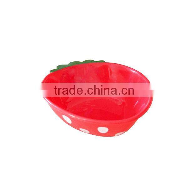 Strawberry shaped plastic bowl for children