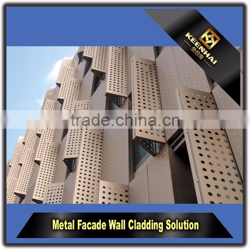 Outdoor Aluminium Perforated Corrugated Metal Panels for Curtain Wall
