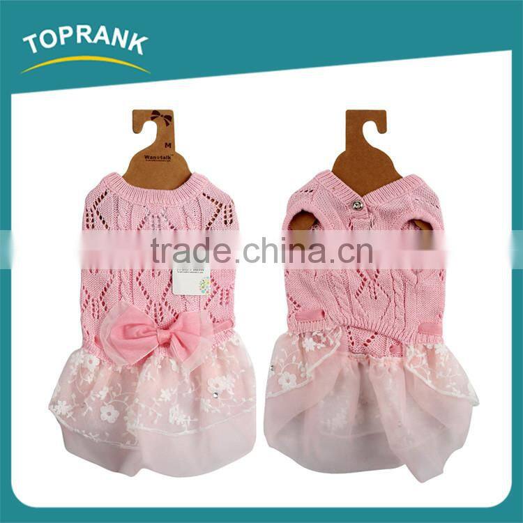 Dog clothes pet accessories pink wedding pet dress dog clothes with bowknot