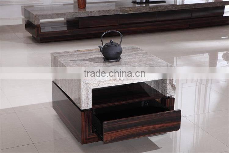 luxury living room furniture small sqaure marble top coffee table
