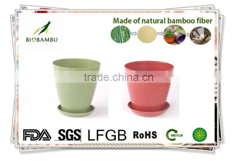 OEM available No pollution Antique bamboo fiber flower pots