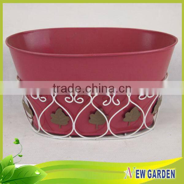 Beautiful Hand Painted Flower Vases With Metal Wire Holder For Home Decoration