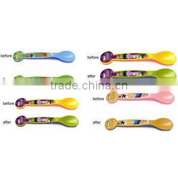 Top Ice Cream Spoons!!!Fantasy Discolored Spoons Promotional Gift Cold Color Changing Spoons